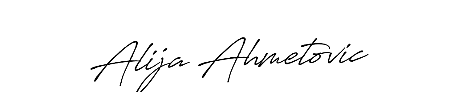 Create a beautiful signature design for name Alija Ahmetovic. With this signature (Antro_Vectra_Bolder) fonts, you can make a handwritten signature for free. Alija Ahmetovic signature style 7 images and pictures png