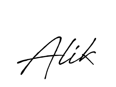 Alik stylish signature style. Best Handwritten Sign (Antro_Vectra_Bolder) for my name. Handwritten Signature Collection Ideas for my name Alik. Alik signature style 7 images and pictures png