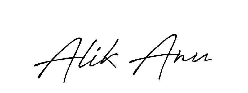 Make a beautiful signature design for name Alik Anu. With this signature (Antro_Vectra_Bolder) style, you can create a handwritten signature for free. Alik Anu signature style 7 images and pictures png