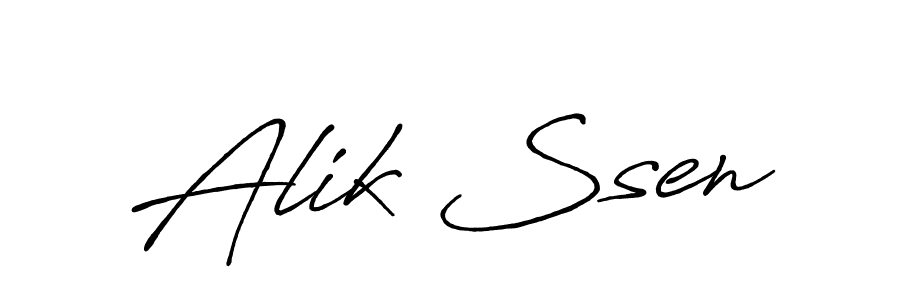 How to make Alik Ssen name signature. Use Antro_Vectra_Bolder style for creating short signs online. This is the latest handwritten sign. Alik Ssen signature style 7 images and pictures png