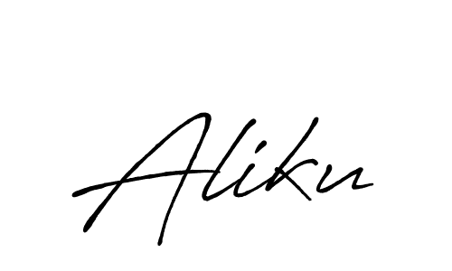 Use a signature maker to create a handwritten signature online. With this signature software, you can design (Antro_Vectra_Bolder) your own signature for name Aliku. Aliku signature style 7 images and pictures png