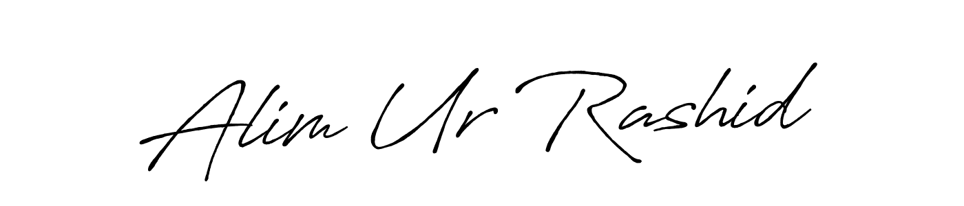 How to make Alim Ur Rashid name signature. Use Antro_Vectra_Bolder style for creating short signs online. This is the latest handwritten sign. Alim Ur Rashid signature style 7 images and pictures png