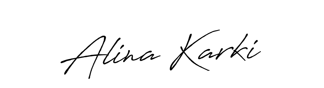 This is the best signature style for the Alina Karki name. Also you like these signature font (Antro_Vectra_Bolder). Mix name signature. Alina Karki signature style 7 images and pictures png