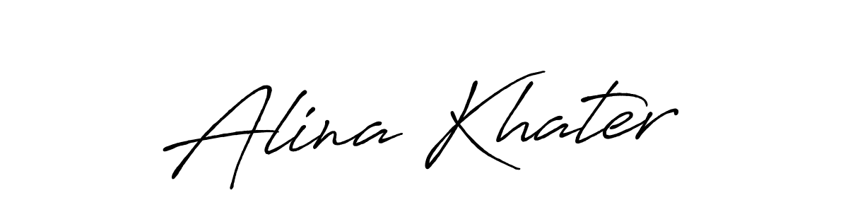 You should practise on your own different ways (Antro_Vectra_Bolder) to write your name (Alina Khater) in signature. don't let someone else do it for you. Alina Khater signature style 7 images and pictures png