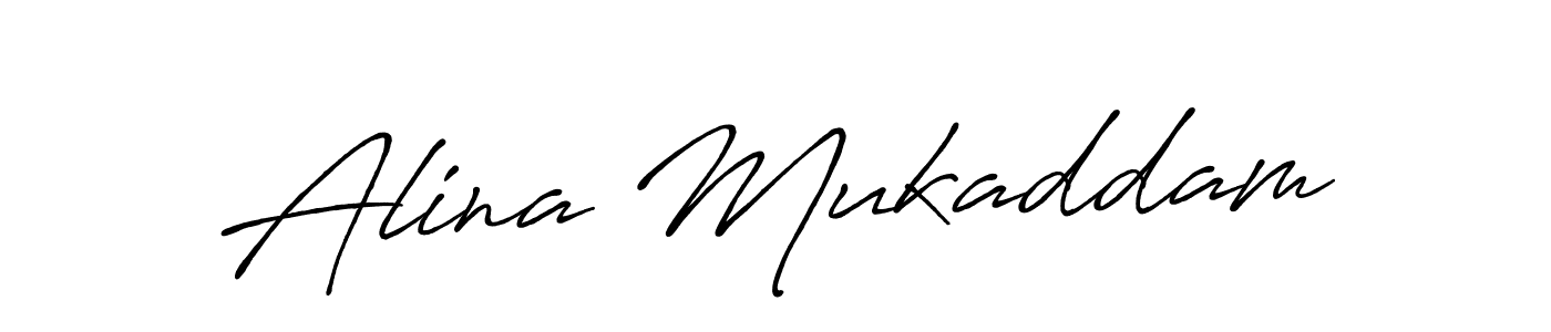 Also we have Alina Mukaddam name is the best signature style. Create professional handwritten signature collection using Antro_Vectra_Bolder autograph style. Alina Mukaddam signature style 7 images and pictures png