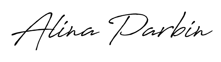 The Antro_Vectra_Bolder handwriting style adds charm and authenticity to name Alina Parbin. A wonderful choice for personal thank-you notes. Alina Parbin signature style 7 images and pictures png