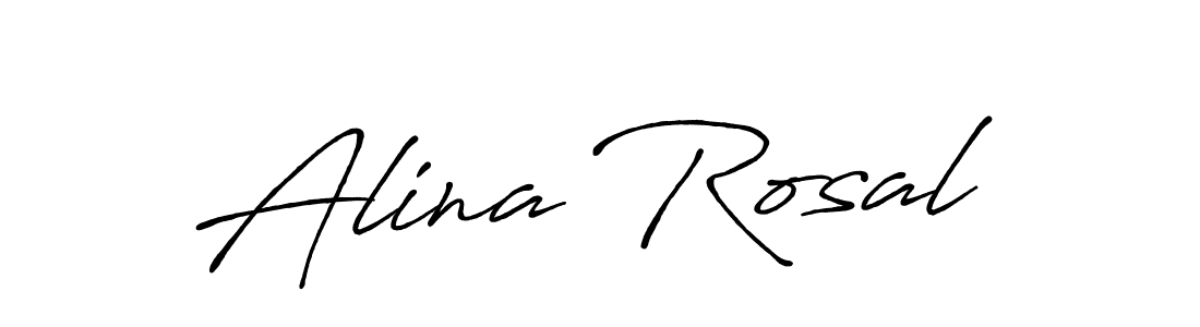 How to make Alina Rosal name signature. Use Antro_Vectra_Bolder style for creating short signs online. This is the latest handwritten sign. Alina Rosal signature style 7 images and pictures png