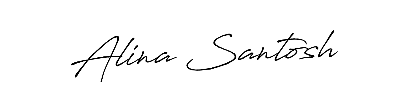 Design your own signature with our free online signature maker. With this signature software, you can create a handwritten (Antro_Vectra_Bolder) signature for name Alina Santosh. Alina Santosh signature style 7 images and pictures png