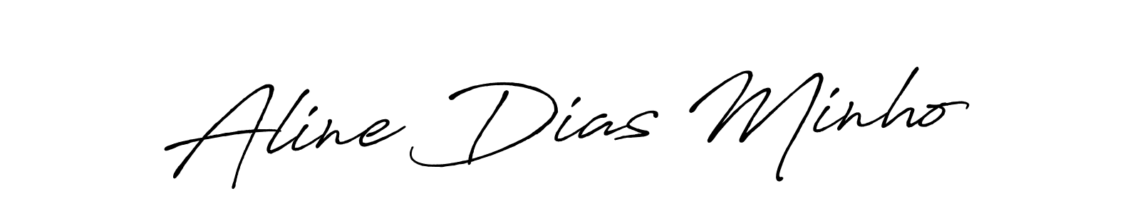 Make a beautiful signature design for name Aline Dias Minho. With this signature (Antro_Vectra_Bolder) style, you can create a handwritten signature for free. Aline Dias Minho signature style 7 images and pictures png