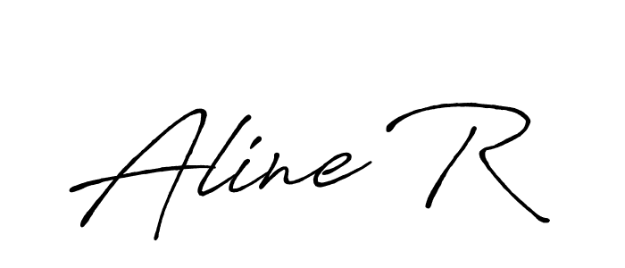 Design your own signature with our free online signature maker. With this signature software, you can create a handwritten (Antro_Vectra_Bolder) signature for name Aline R. Aline R signature style 7 images and pictures png