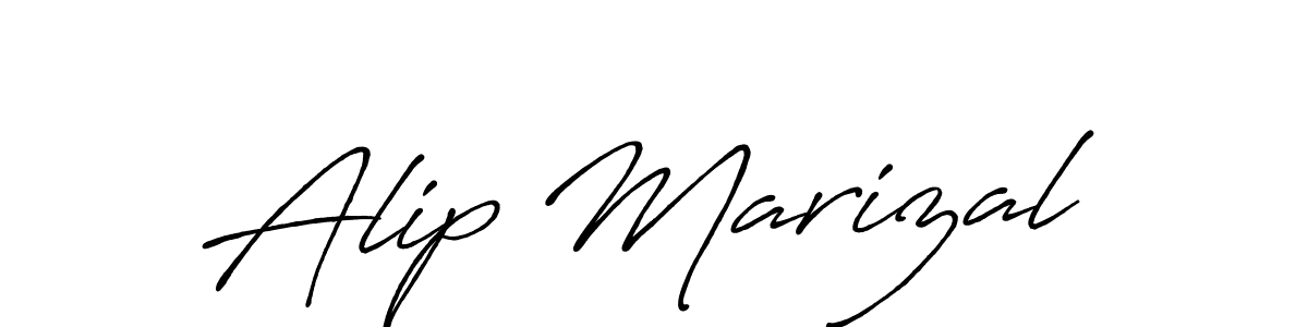 Create a beautiful signature design for name Alip Marizal. With this signature (Antro_Vectra_Bolder) fonts, you can make a handwritten signature for free. Alip Marizal signature style 7 images and pictures png