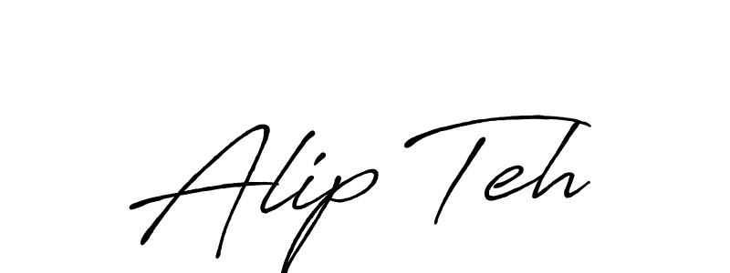 You should practise on your own different ways (Antro_Vectra_Bolder) to write your name (Alip Teh) in signature. don't let someone else do it for you. Alip Teh signature style 7 images and pictures png