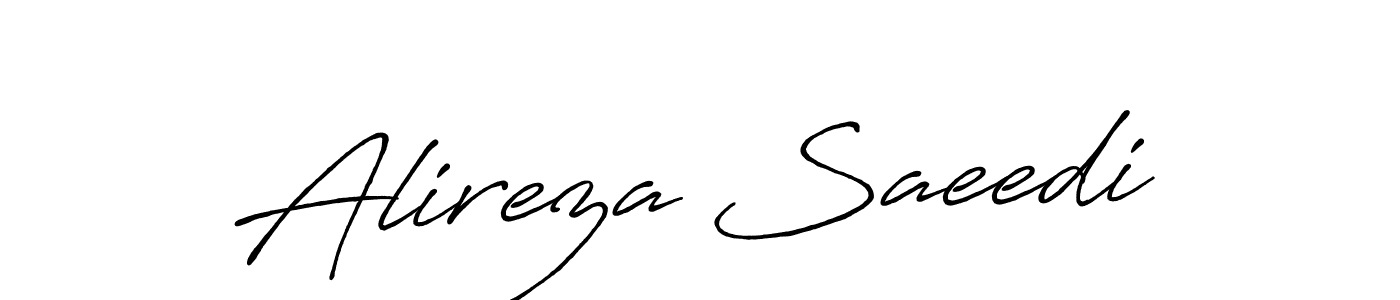 Design your own signature with our free online signature maker. With this signature software, you can create a handwritten (Antro_Vectra_Bolder) signature for name Alireza Saeedi. Alireza Saeedi signature style 7 images and pictures png