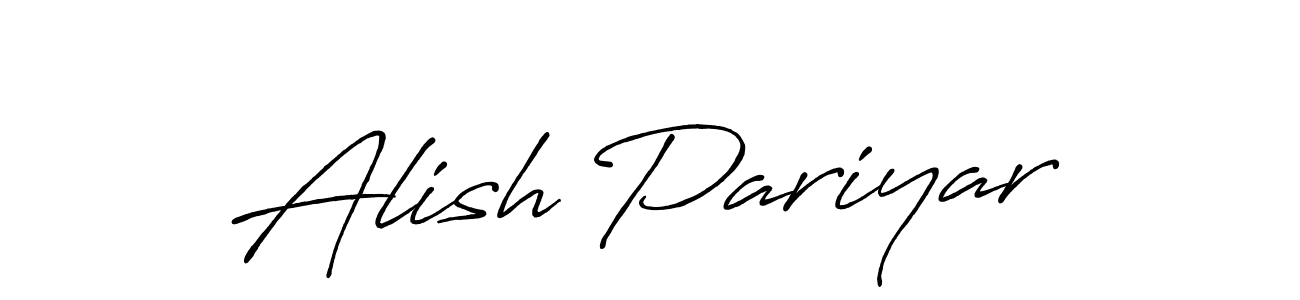 Create a beautiful signature design for name Alish Pariyar. With this signature (Antro_Vectra_Bolder) fonts, you can make a handwritten signature for free. Alish Pariyar signature style 7 images and pictures png