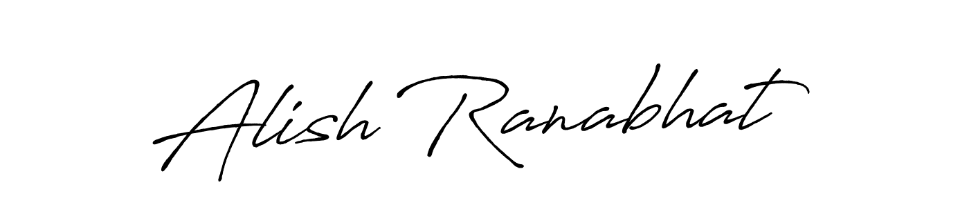 Design your own signature with our free online signature maker. With this signature software, you can create a handwritten (Antro_Vectra_Bolder) signature for name Alish Ranabhat. Alish Ranabhat signature style 7 images and pictures png