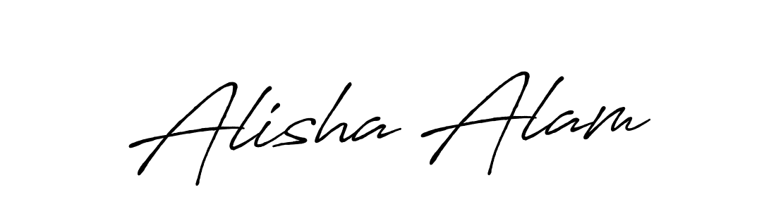 Create a beautiful signature design for name Alisha Alam. With this signature (Antro_Vectra_Bolder) fonts, you can make a handwritten signature for free. Alisha Alam signature style 7 images and pictures png
