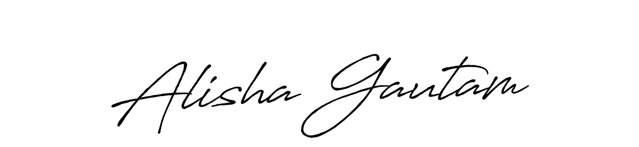 Also we have Alisha Gautam name is the best signature style. Create professional handwritten signature collection using Antro_Vectra_Bolder autograph style. Alisha Gautam signature style 7 images and pictures png