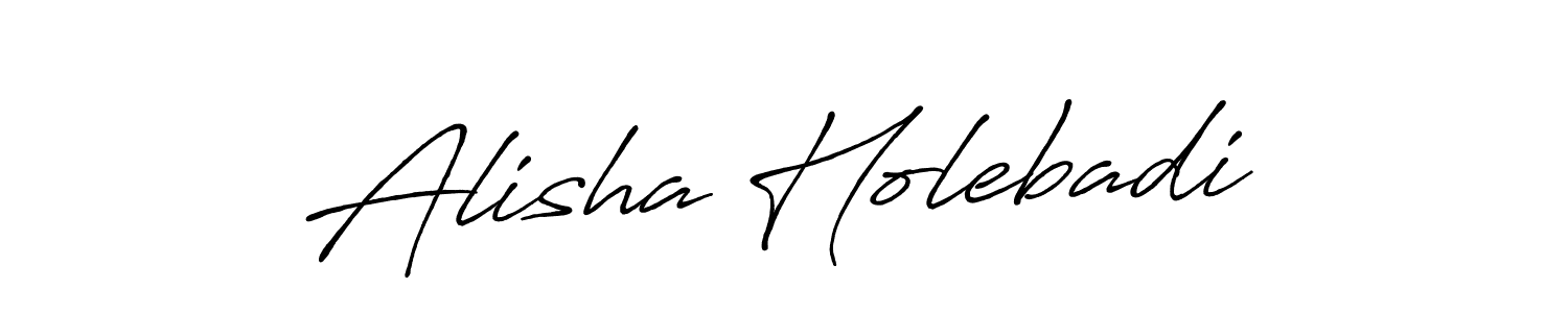 The best way (Antro_Vectra_Bolder) to make a short signature is to pick only two or three words in your name. The name Alisha Holebadi include a total of six letters. For converting this name. Alisha Holebadi signature style 7 images and pictures png