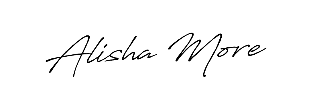 Alisha More stylish signature style. Best Handwritten Sign (Antro_Vectra_Bolder) for my name. Handwritten Signature Collection Ideas for my name Alisha More. Alisha More signature style 7 images and pictures png