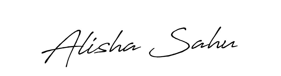 How to make Alisha Sahu name signature. Use Antro_Vectra_Bolder style for creating short signs online. This is the latest handwritten sign. Alisha Sahu signature style 7 images and pictures png