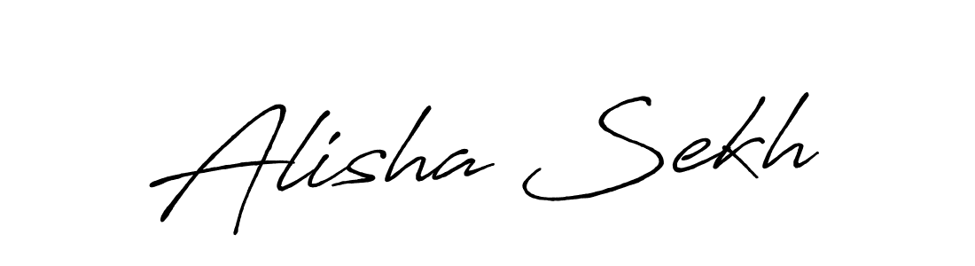 The best way (Antro_Vectra_Bolder) to make a short signature is to pick only two or three words in your name. The name Alisha Sekh include a total of six letters. For converting this name. Alisha Sekh signature style 7 images and pictures png