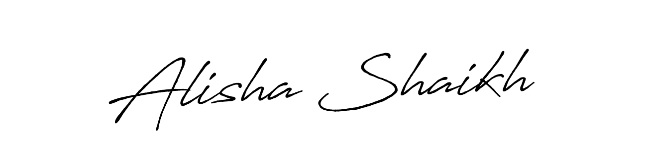 if you are searching for the best signature style for your name Alisha Shaikh. so please give up your signature search. here we have designed multiple signature styles  using Antro_Vectra_Bolder. Alisha Shaikh signature style 7 images and pictures png