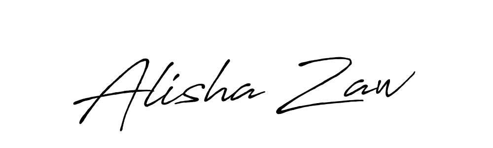 How to make Alisha Zaw name signature. Use Antro_Vectra_Bolder style for creating short signs online. This is the latest handwritten sign. Alisha Zaw signature style 7 images and pictures png