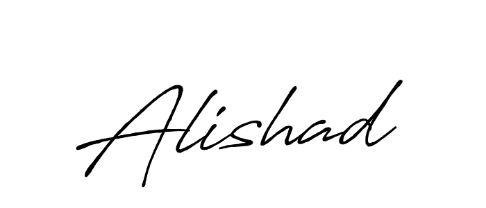 Use a signature maker to create a handwritten signature online. With this signature software, you can design (Antro_Vectra_Bolder) your own signature for name Alishad. Alishad signature style 7 images and pictures png