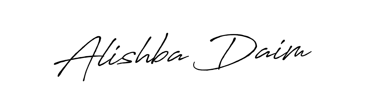 Make a beautiful signature design for name Alishba Daim. With this signature (Antro_Vectra_Bolder) style, you can create a handwritten signature for free. Alishba Daim signature style 7 images and pictures png