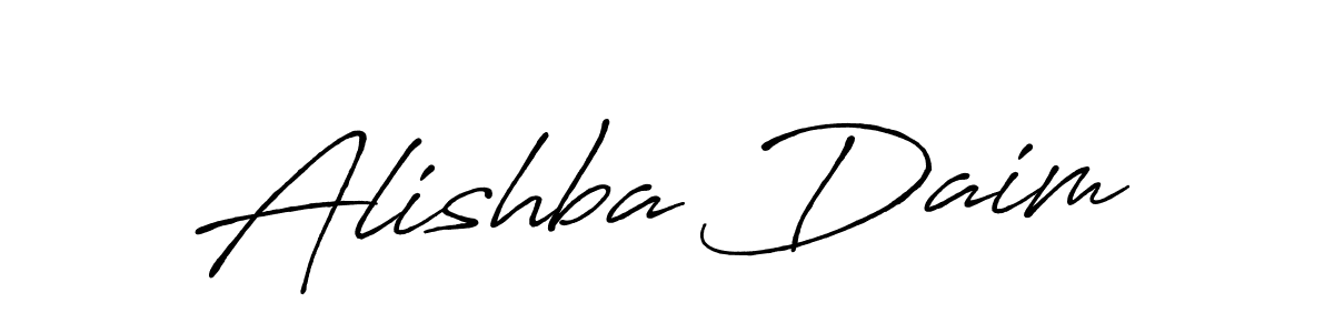 if you are searching for the best signature style for your name Alishba Daim. so please give up your signature search. here we have designed multiple signature styles  using Antro_Vectra_Bolder. Alishba Daim signature style 7 images and pictures png