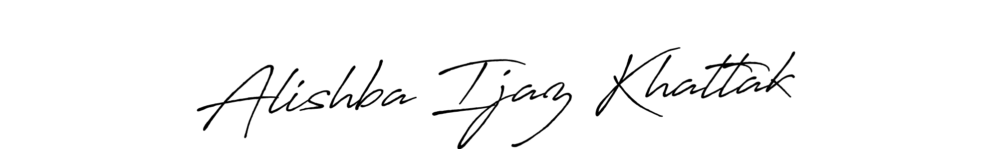 This is the best signature style for the Alishba Ijaz Khattak name. Also you like these signature font (Antro_Vectra_Bolder). Mix name signature. Alishba Ijaz Khattak signature style 7 images and pictures png