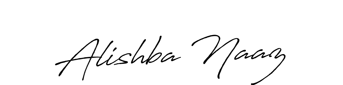 Create a beautiful signature design for name Alishba Naaz. With this signature (Antro_Vectra_Bolder) fonts, you can make a handwritten signature for free. Alishba Naaz signature style 7 images and pictures png