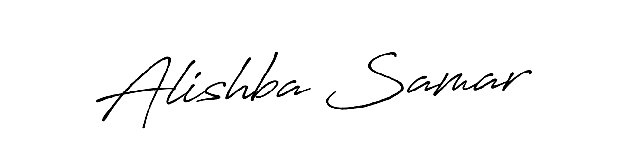 Make a beautiful signature design for name Alishba Samar. With this signature (Antro_Vectra_Bolder) style, you can create a handwritten signature for free. Alishba Samar signature style 7 images and pictures png