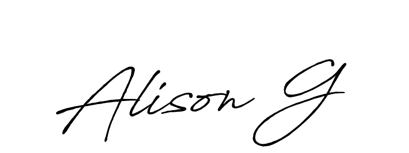 Use a signature maker to create a handwritten signature online. With this signature software, you can design (Antro_Vectra_Bolder) your own signature for name Alison G. Alison G signature style 7 images and pictures png