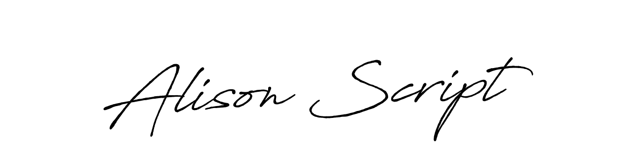Design your own signature with our free online signature maker. With this signature software, you can create a handwritten (Antro_Vectra_Bolder) signature for name Alison Script. Alison Script signature style 7 images and pictures png