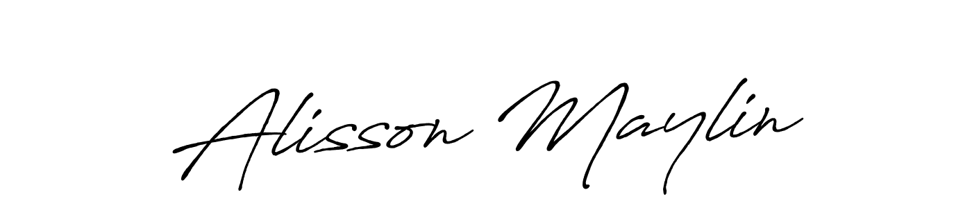 How to make Alisson Maylin name signature. Use Antro_Vectra_Bolder style for creating short signs online. This is the latest handwritten sign. Alisson Maylin signature style 7 images and pictures png