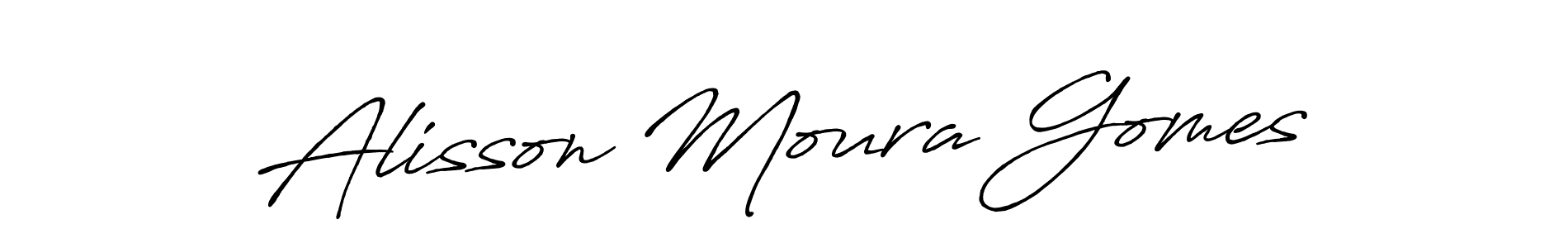 Create a beautiful signature design for name Alisson Moura Gomes. With this signature (Antro_Vectra_Bolder) fonts, you can make a handwritten signature for free. Alisson Moura Gomes signature style 7 images and pictures png