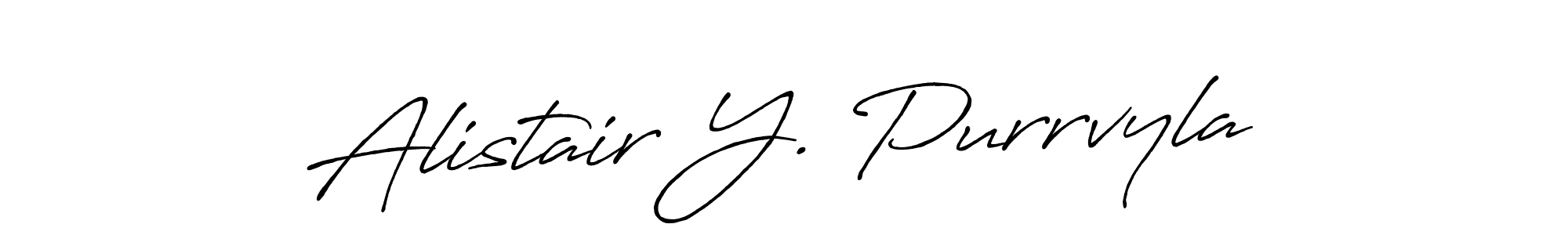 Create a beautiful signature design for name Alistair Y. Purrvyla. With this signature (Antro_Vectra_Bolder) fonts, you can make a handwritten signature for free. Alistair Y. Purrvyla signature style 7 images and pictures png