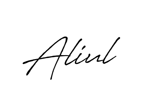 if you are searching for the best signature style for your name Aliul. so please give up your signature search. here we have designed multiple signature styles  using Antro_Vectra_Bolder. Aliul signature style 7 images and pictures png