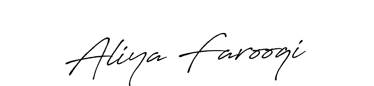 Use a signature maker to create a handwritten signature online. With this signature software, you can design (Antro_Vectra_Bolder) your own signature for name Aliya Farooqi. Aliya Farooqi signature style 7 images and pictures png