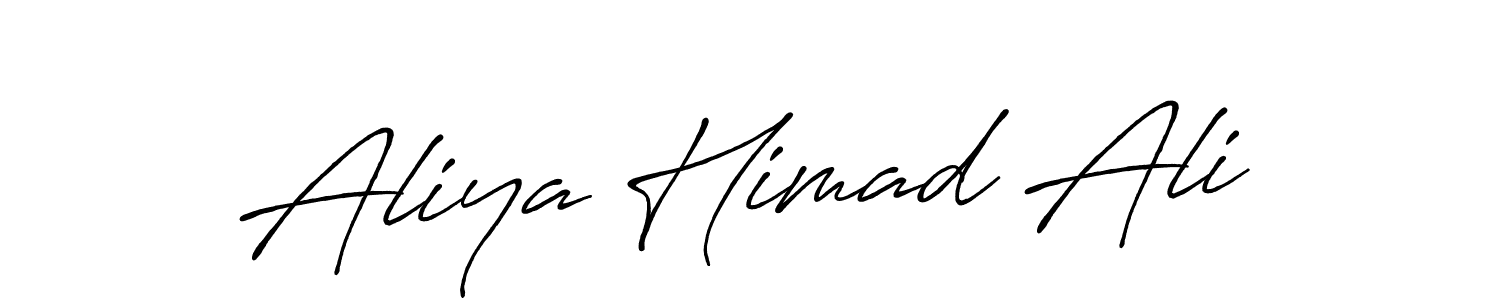 Create a beautiful signature design for name Aliya Himad Ali. With this signature (Antro_Vectra_Bolder) fonts, you can make a handwritten signature for free. Aliya Himad Ali signature style 7 images and pictures png