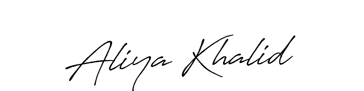 Create a beautiful signature design for name Aliya Khalid. With this signature (Antro_Vectra_Bolder) fonts, you can make a handwritten signature for free. Aliya Khalid signature style 7 images and pictures png