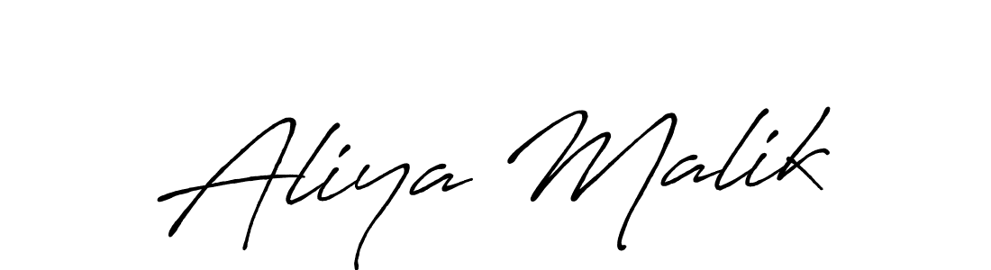 Create a beautiful signature design for name Aliya Malik. With this signature (Antro_Vectra_Bolder) fonts, you can make a handwritten signature for free. Aliya Malik signature style 7 images and pictures png