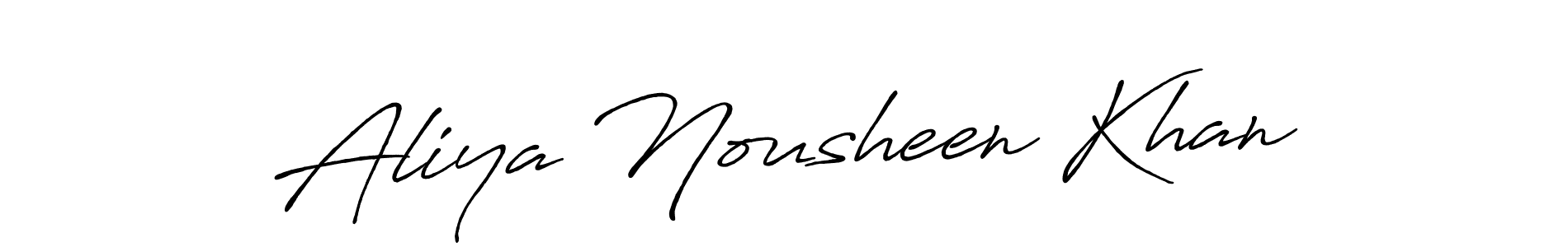 Use a signature maker to create a handwritten signature online. With this signature software, you can design (Antro_Vectra_Bolder) your own signature for name Aliya Nousheen Khan. Aliya Nousheen Khan signature style 7 images and pictures png