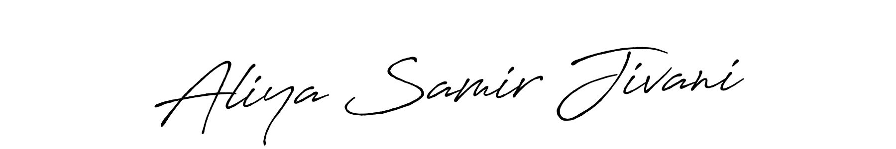 Create a beautiful signature design for name Aliya Samir Jivani. With this signature (Antro_Vectra_Bolder) fonts, you can make a handwritten signature for free. Aliya Samir Jivani signature style 7 images and pictures png