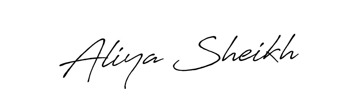 Also You can easily find your signature by using the search form. We will create Aliya Sheikh name handwritten signature images for you free of cost using Antro_Vectra_Bolder sign style. Aliya Sheikh signature style 7 images and pictures png