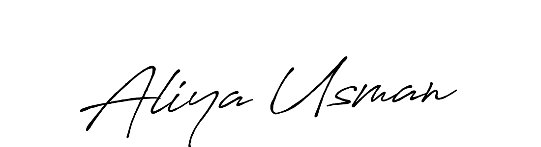 Use a signature maker to create a handwritten signature online. With this signature software, you can design (Antro_Vectra_Bolder) your own signature for name Aliya Usman. Aliya Usman signature style 7 images and pictures png