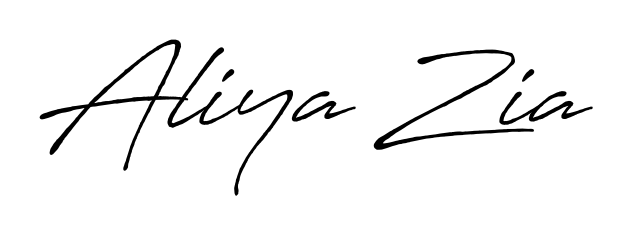The Antro_Vectra_Bolder font transforms the name Aliya Zia into an executive sign with sharp precision and distinguished character. Aliya Zia signature style 7 images and pictures png