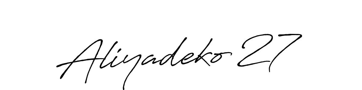 Create a beautiful signature design for name Aliyadeko 27. With this signature (Antro_Vectra_Bolder) fonts, you can make a handwritten signature for free. Aliyadeko 27 signature style 7 images and pictures png