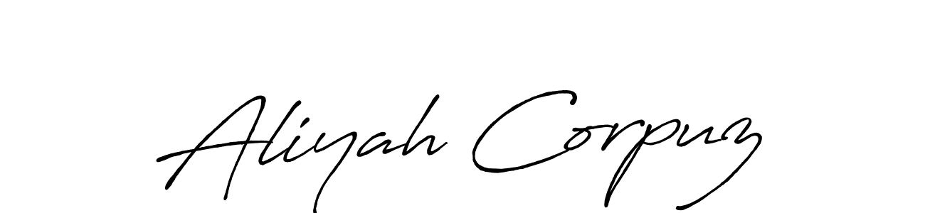 if you are searching for the best signature style for your name Aliyah Corpuz. so please give up your signature search. here we have designed multiple signature styles  using Antro_Vectra_Bolder. Aliyah Corpuz signature style 7 images and pictures png